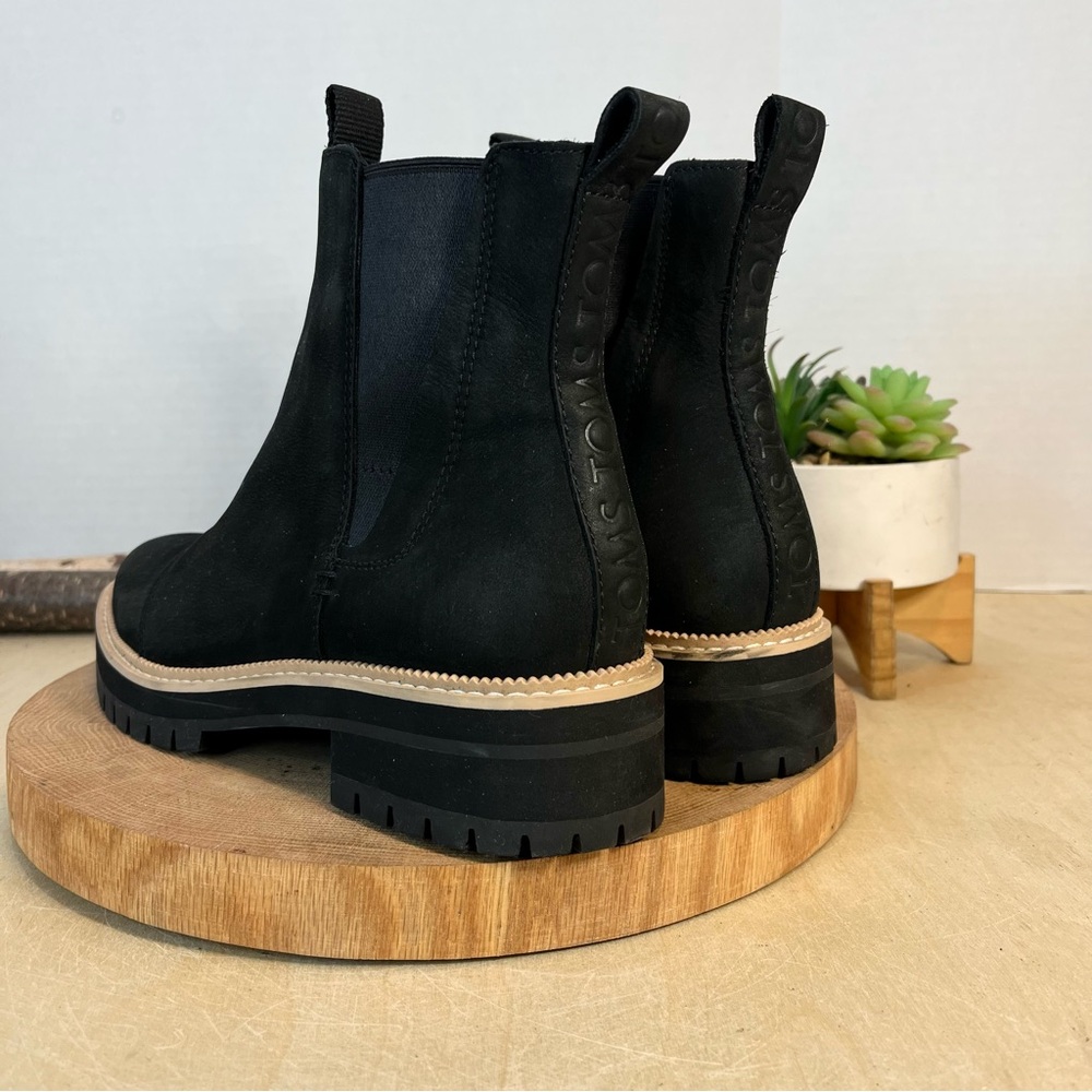 TOMS | Dakota Water Resistant Leather Lugged Chelsea Boots Size 8.5 - Picture 12 of 16
